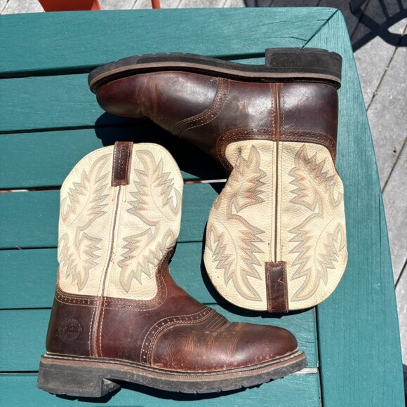 Justin Work Boots Superintendent Steel Toe Brown WK4661 Western Men's 10.5 D - Picture 5 of 8